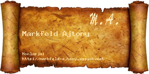 Markfeld Ajtony névjegykártya